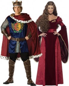 Couple Roi et Reine Médiévale costume