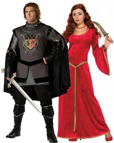 Couple Chevalier et Sorcière Médiévale costume