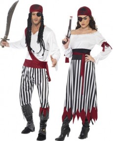 Couple De Pirate Blanc et Rouge costume