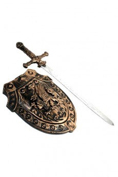 Epée Moyen Age Bronze Et Bouclier 50 Cm accessoire