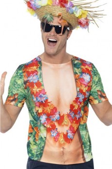 Tee Shirt Hawaïen Multicolore costume