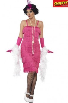 Déguisement Cabaret Longue Robe Rose costume
