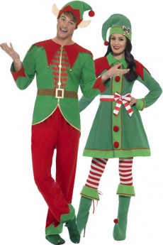 Le Couple D\'Elf Vert Noël costume