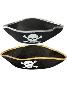 Pirate Tête De Mort Adulte Noir Bord Argent accessoire