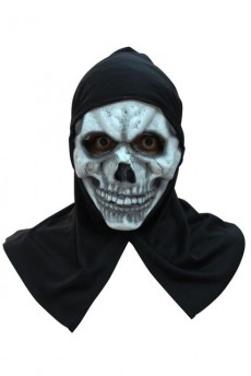 Masque Latex Adulte Squelette Avec Capuche accessoire