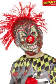 Masque Enfant Clown Fou Avec Cheveux accessoire