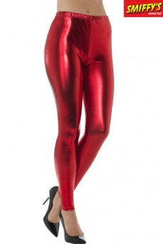 Legging Disco Métallisé Années 80 Rouge costume