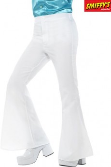 Pantalon À Pattes D’Éléphant Homme Blanc costume