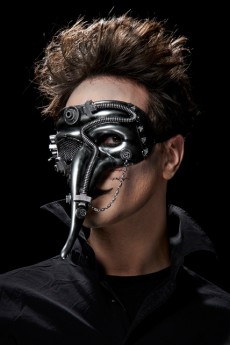 Masque Vénitien Futuriste En Pvc Imitation Métal accessoire