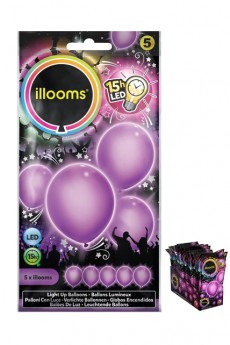 Sachet De 5 Ballons Led Violet accessoire