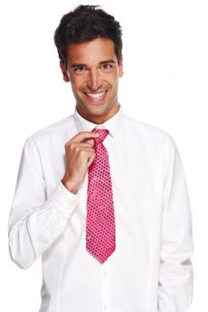 Cravate Paillettes Fuchsia 35 Cm accessoire