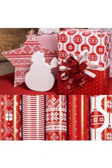 Papier Cadeaux Fantaisie Noël Scandinave accessoire