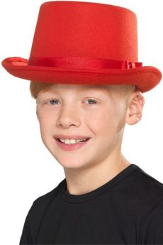 Chapeau Haut De Forme Enfant Rouge accessoire
