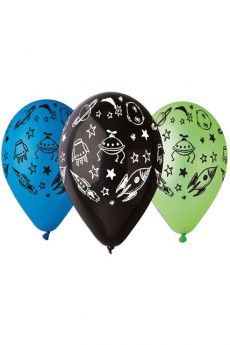 Sachet De 5 Ballons Motif Cosmos accessoire
