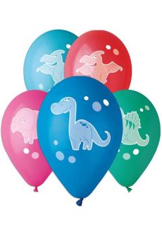 Sachet De 5 Ballons Motif Dinosaure Assortis accessoire