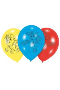 Sachet De 6 Ballons En Latex Pat Patrouille accessoire