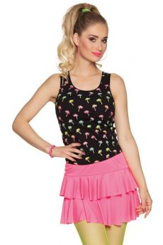 Jupe a Volants Rose Fluo costume