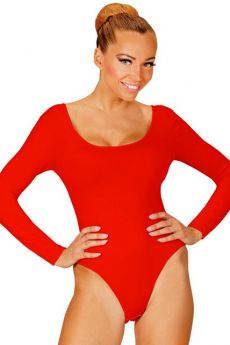Body Adulte Manches Longues Rouge costume