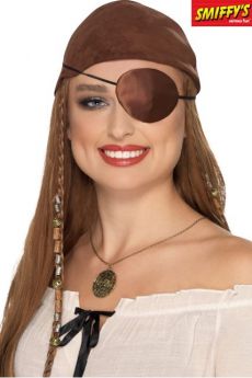 Cache oeil Adulte Pirate En Satin Marron De Luxe accessoire