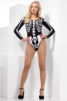Body Femme à Manches Longues Style Squelette costume