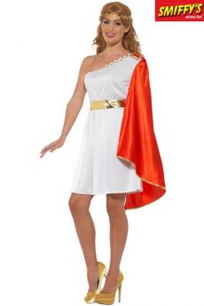 Déguisement Femme Romaine Blanc Et Rouge costume