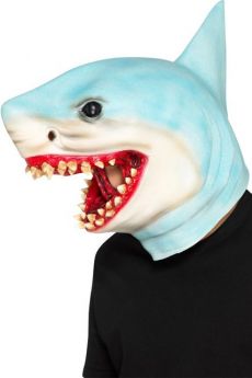 Masque Adulte Tête De Requin Gris En Latex accessoire
