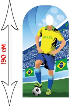 Figurine Géante Passe Tête Football Brésil accessoire