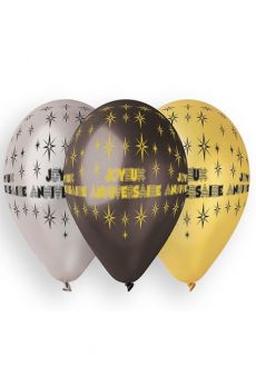 Sachet De 10 Ballons Métal Joyeux Anniversaire accessoire