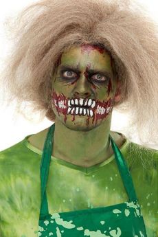 Set De Maquillage Tête De Zombie Verte accessoire