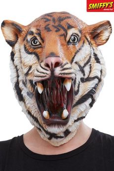 Masque Complet Tigre En Latex Orange Et Noir accessoire
