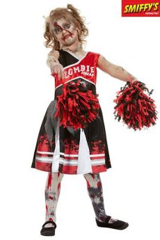 Déguisement Enfant Pom Pom Girl Zombie Rouge costume