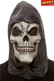 Masque De Squelette À Capuche En Latex Blanc accessoire