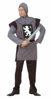 Déguisement chevalier médiéval gris homme costume
