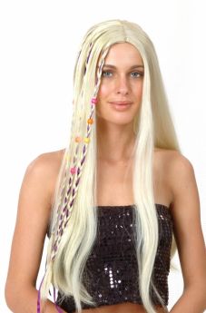 Perruque hippie blonde adulte accessoire