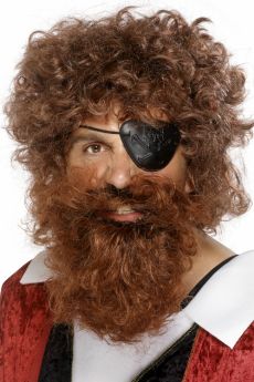 Barbe pirate marron homme accessoire