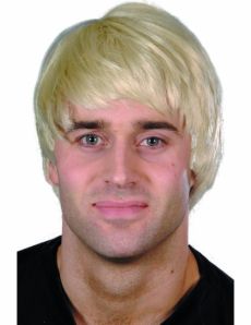 Perruque courte moderne blonde homme accessoire