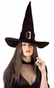 Chapeau sorcière velours halloween adulte accessoire