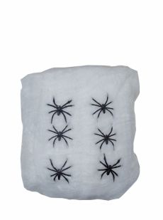 Toile d'araignée blanche avec araignées 100 g Halloween accessoire
