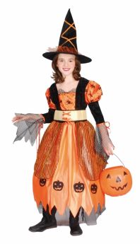 Déguisement sorcière orange fille Halloween 