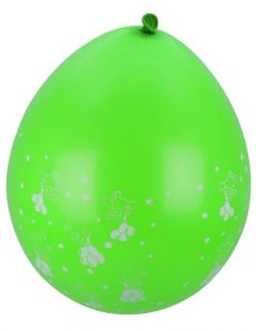 8 Ballons verts motifs petits nounours accessoire
