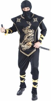 Déguisement ninja dragons dorés homme costume