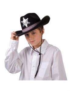 Chapeau shérif noir garçon accessoire