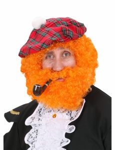 Perruque écossais orange homme accessoire