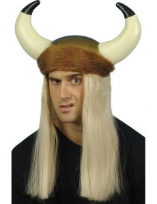 Casque viking avec cheveux blonds adulte accessoire