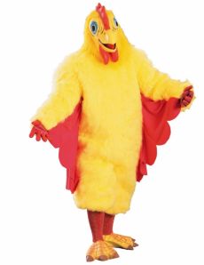 Déguisement mascotte poulet jaune adulte costume