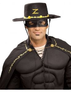 Chapeau et masque Zorro adulte accessoire