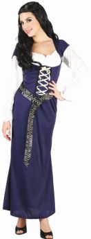 Déguisement Bavaroise robe longue bleue Femme costume