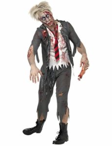 Déguisement zombie écolier homme Halloween costume