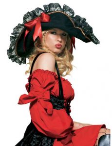 Chapeau pirate femme dentelle luxe accessoire