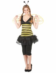 Déguisement abeille femme à rayures costume